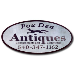 Fox Den Antiques sign